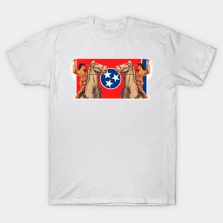 Tennessee flag of cowboys who lasso horses T-Shirt